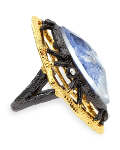 Statement ring med blå sodalit